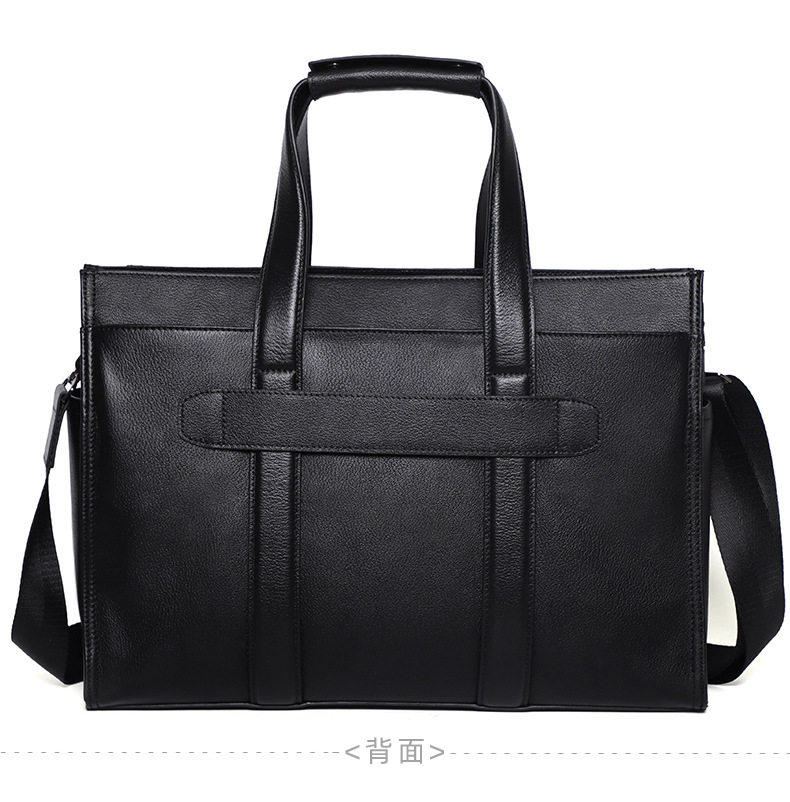 Túi xách nam dung tích lớn 40×13×29 cm đựng laptop 15,6 inch, túi đeo chéo vai da bò — Lớp lót nỉ cao cấp màu đen chi tiết 15