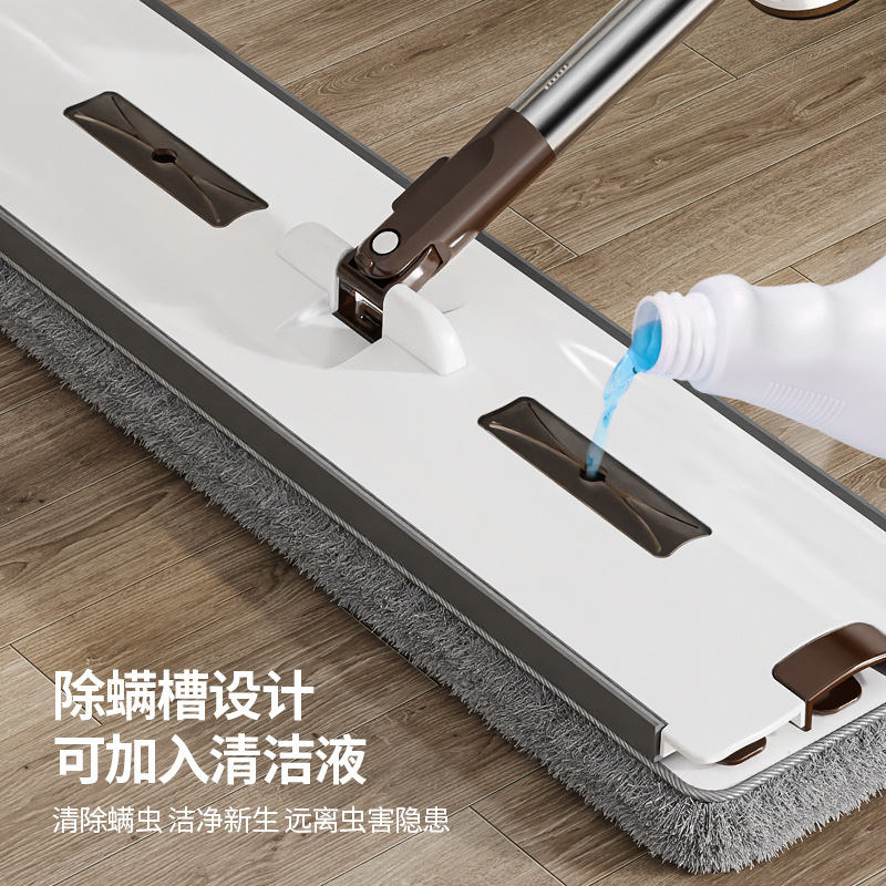 2024 nuevo trapeador doméstico un trapeador limpio sin lavado a mano plano perezoso tela de muelle absorción de agua seca y húmeda de doble uso trapeador artefacto