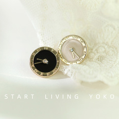 Clock shirt buttons round gold edge tall leg shirt buttons small buttons open jacket sweater decoration buttons sleeve buttons collar buttons