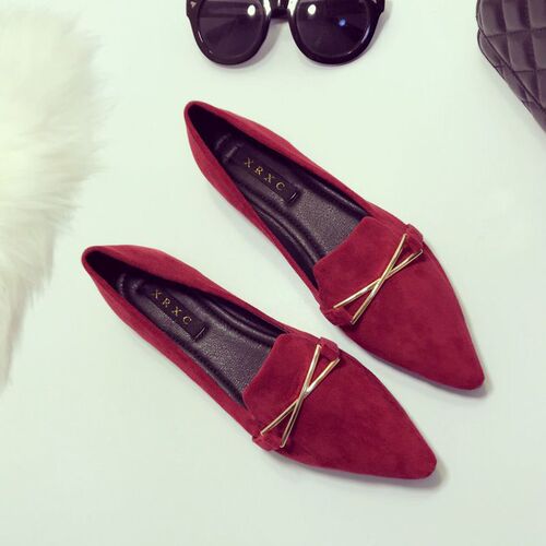 Stylish Women's New Bean Shoes, Pointed Toe, Open Mouth, Flat, Soft Sole, Lazy Shoes, Spring One-Piece Slip-On