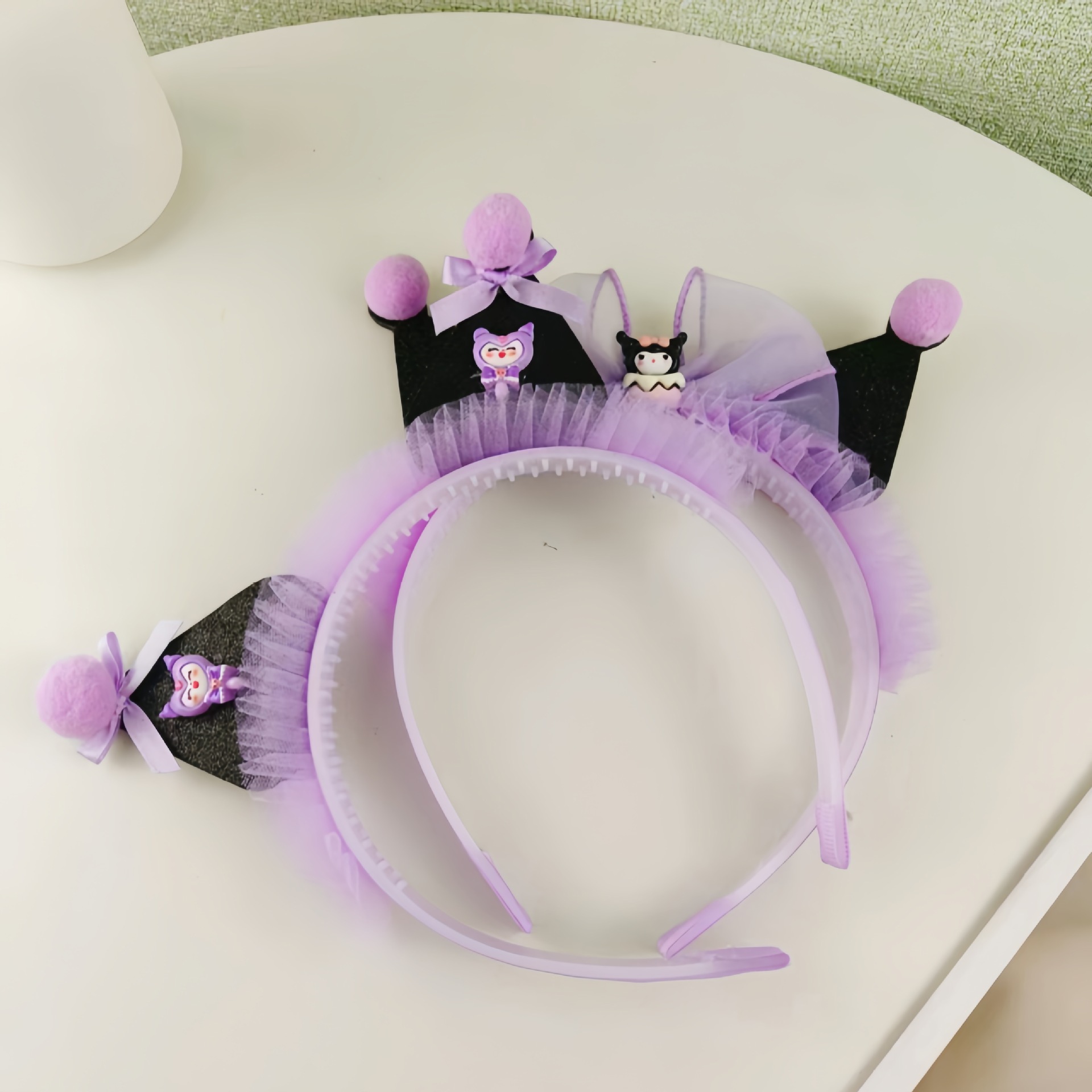 Kulomi niños bandas de cabello niñas lindas caricaturas coronas bandas de cabello princesa foto show tarjetas de cabello niñas adornamientos de cabello