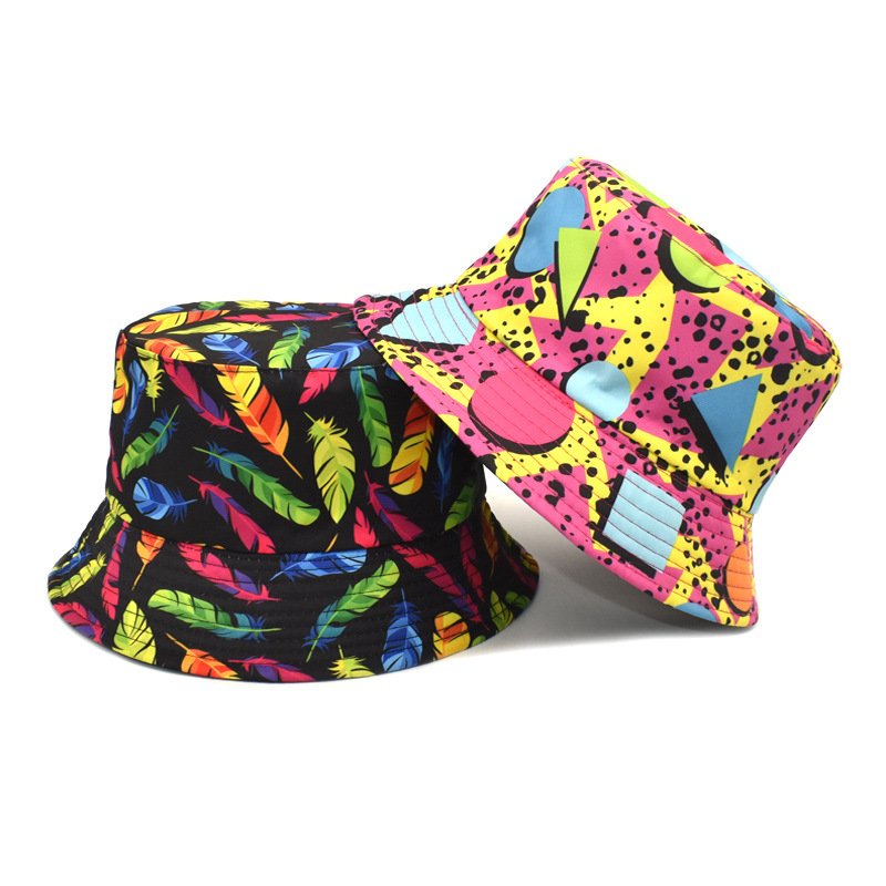 Unisex Fashion Geometric Printing Flat Eaves Bucket Hat display picture 4