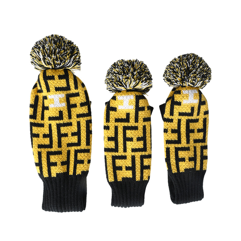 Fábrica al por mayor cubierta transfronteriza del club de golf F impresión de punto suministros deportes al aire libre accesorios de traje de lana