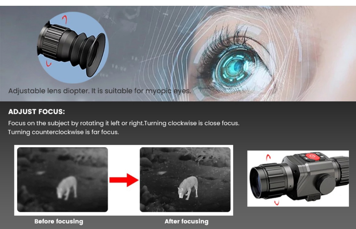 Thermal aiming monocular thermal imaging night vision goggles focusing telescope infrared cross sniper scope search and rescue hunting(pic12)