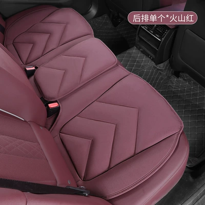 cold-proof skin-friendly warm car seat, Universal seat cover - v-shaped-volcanic-red-rear-row-1-piece-piece