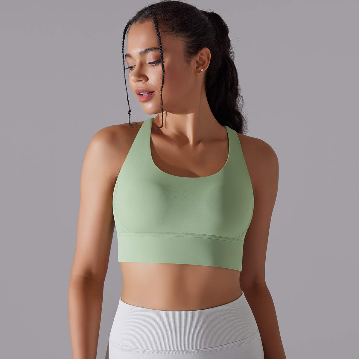 127g Weight Sleeveless Sleeve Length Nylon, Spandex Fabric Type Short Top Length Halter Crisscross Tank Tops Type Fitness, Yoga Occasion U Neck Neckline Solid Color Pattern Sports Style Sports Solid Color Nylon Spandex U Neck Active Tops Halter Crisscross Tank 136