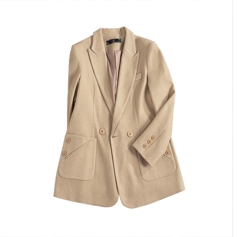 Khaki autumn fashionable elegant professional classic suit jacket