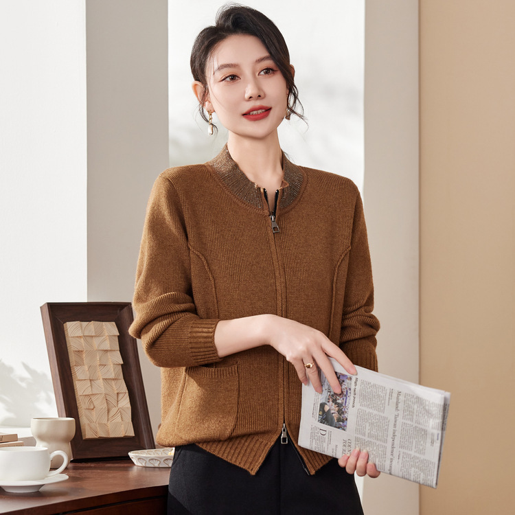 2025新款洋气中老年女装加厚毛衣外套中年妈妈秋装针织上衣服|undefined