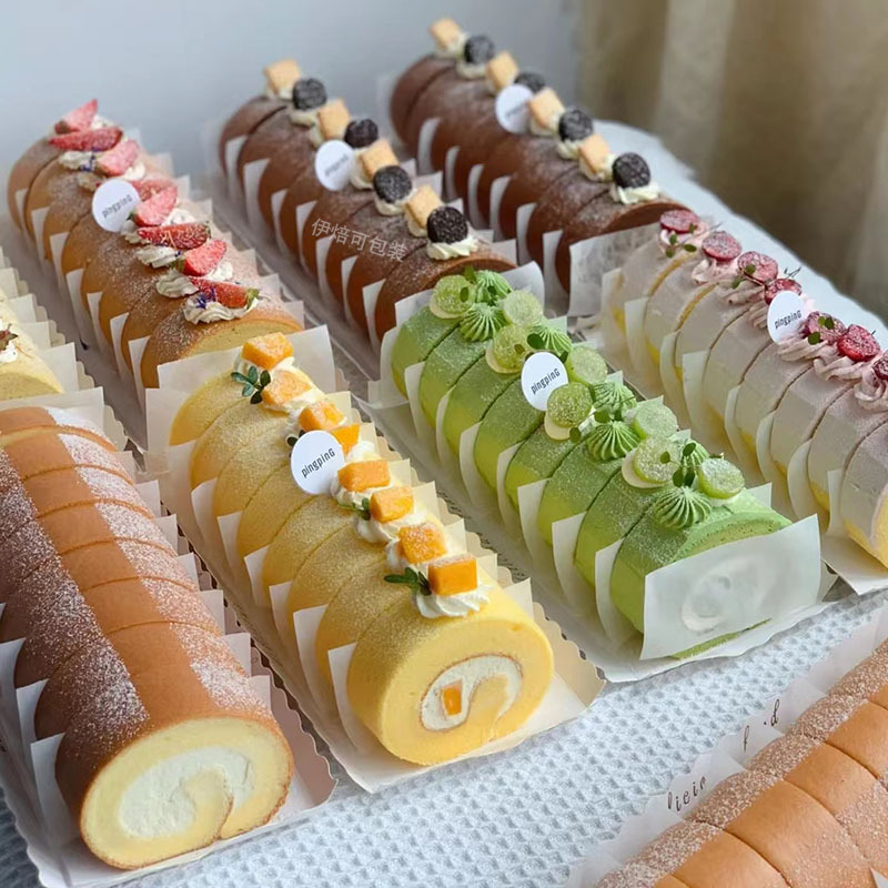 蛋糕卷分隔纸手抓纸烘焙隔油防油纸方形蛋糕卷围边纸装饰纸包装盒