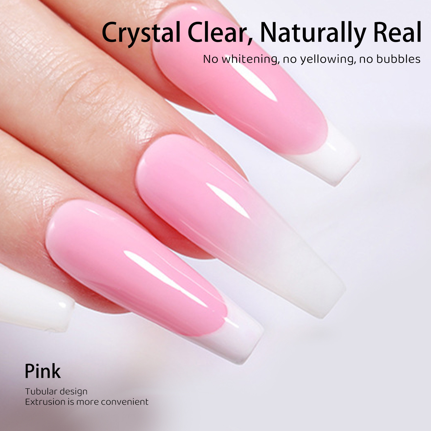 Crystal rosa extensión pegamento de manicure2025 nuevo coloidal ductilidad Jiayi forma manicure especial