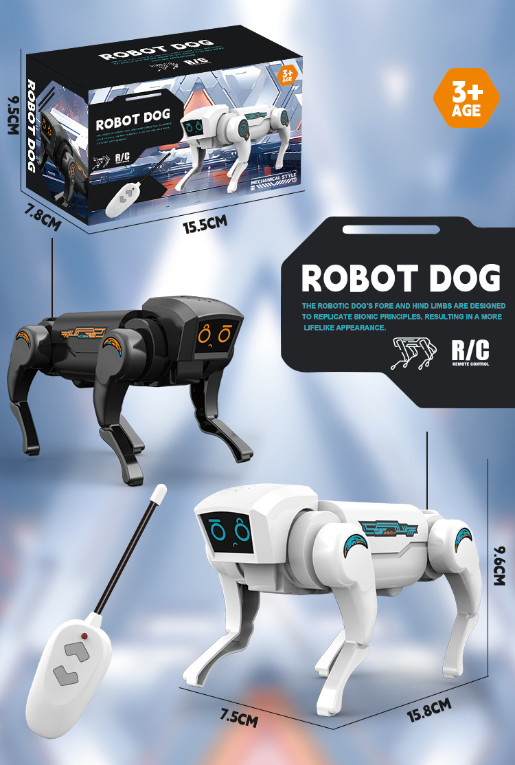 Ciencia y educación perro mecánico eléctrico niño perro mecánico luz ensamblaje robot biónico perro electrónico puzzle juguete