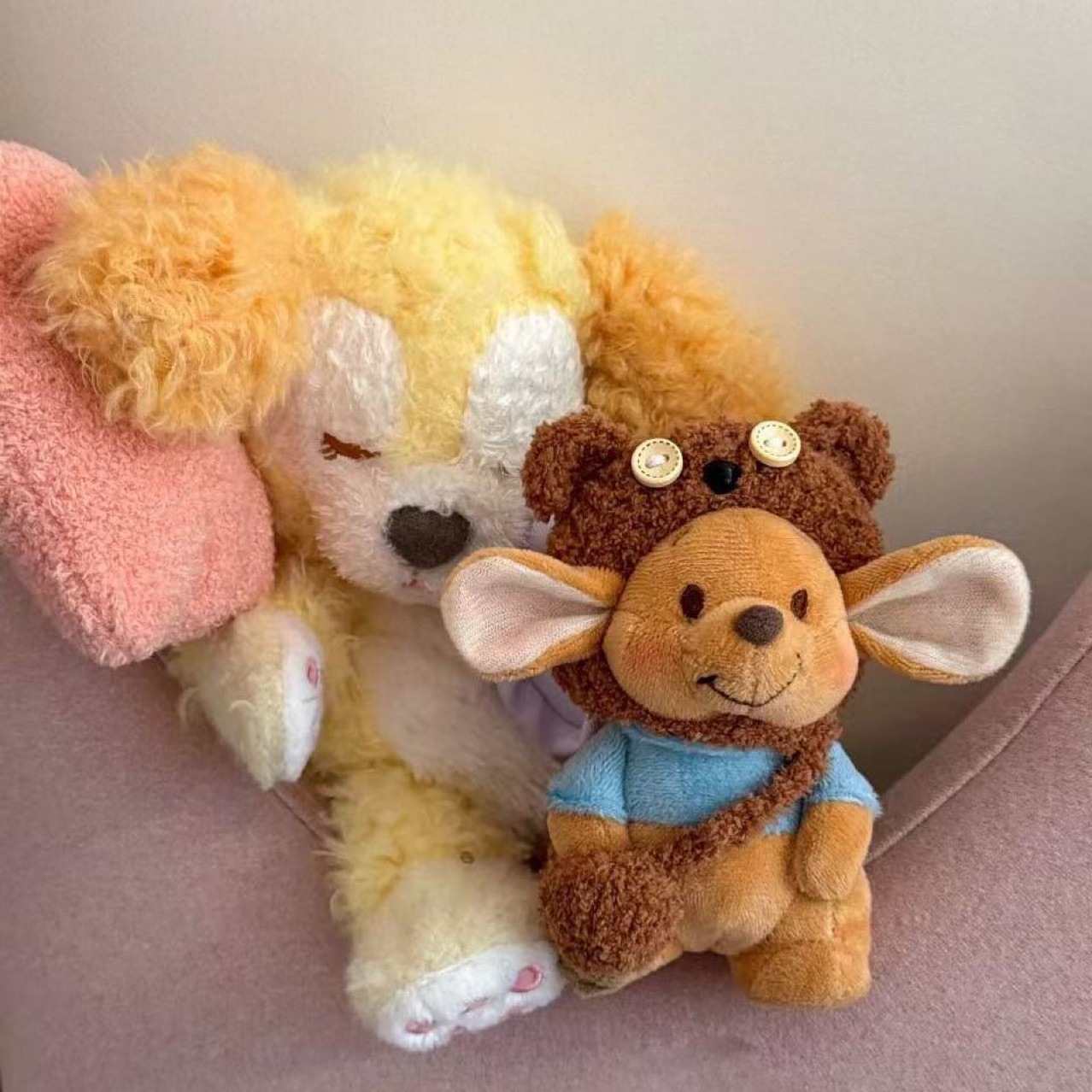 Canguro Xiaodou bolso de muñeca de felpa colgante llavero de coche para novia y novia regalo de cumpleaños muñeca Xiaodou