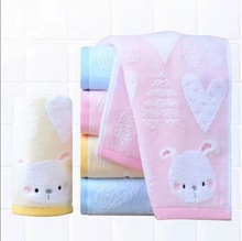 金号纯棉割绒绣花卡通可爱毛巾洗脸女生男生三个颜色婴幼儿标准