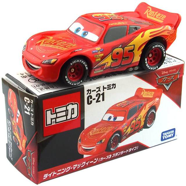 Genuine TOMY Domeka Racing Story Model Lightning McQueen Plate Teeth Model Collection Toy Alloy Car