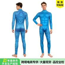 跨境C新品动漫电影阿凡达3D数码印花男女同款修身连体衣儿童表演X