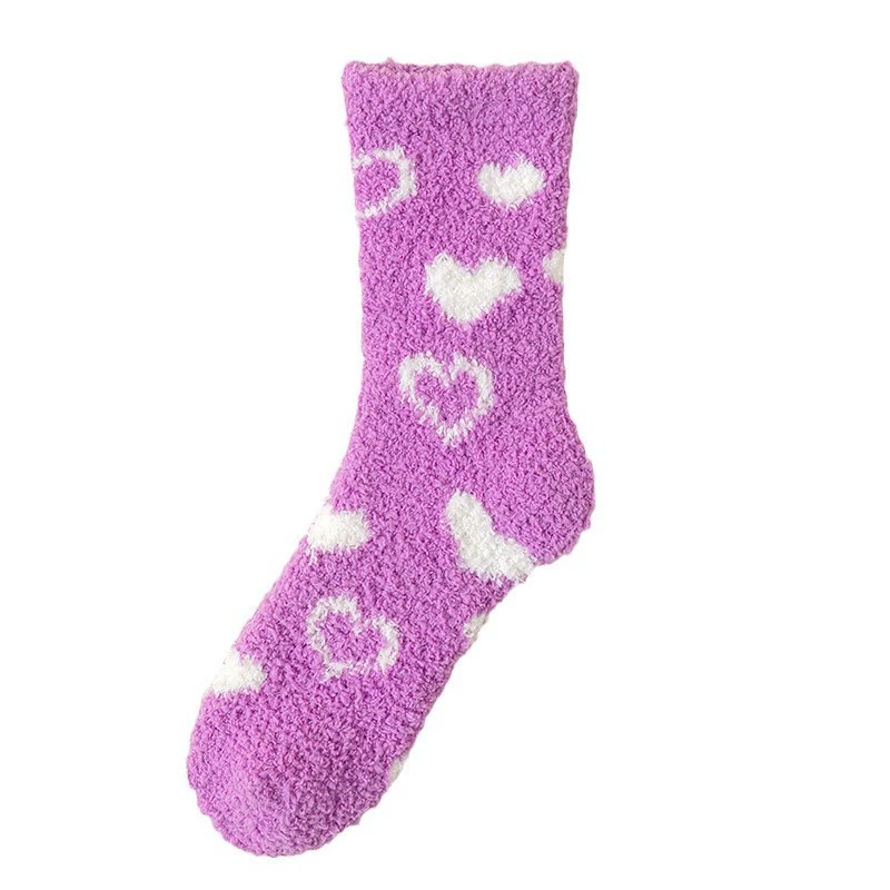 Coral velvet demi-season keep warm socks