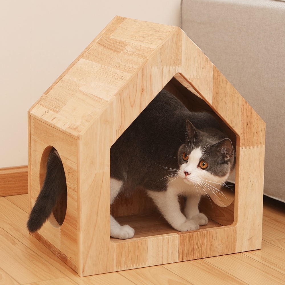 Nido para mascotas de madera simple creativo muebles de casa para gatos de pared de madera hábitat para gatos nido para gatos marco para gatos