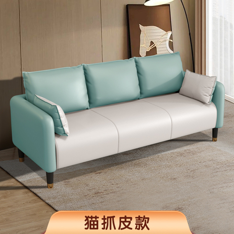 Sofá de piel de gato pequeño tipo sala de estar doble triple alquiler apartamento simple tienda de ropa en línea popularidad pequeña