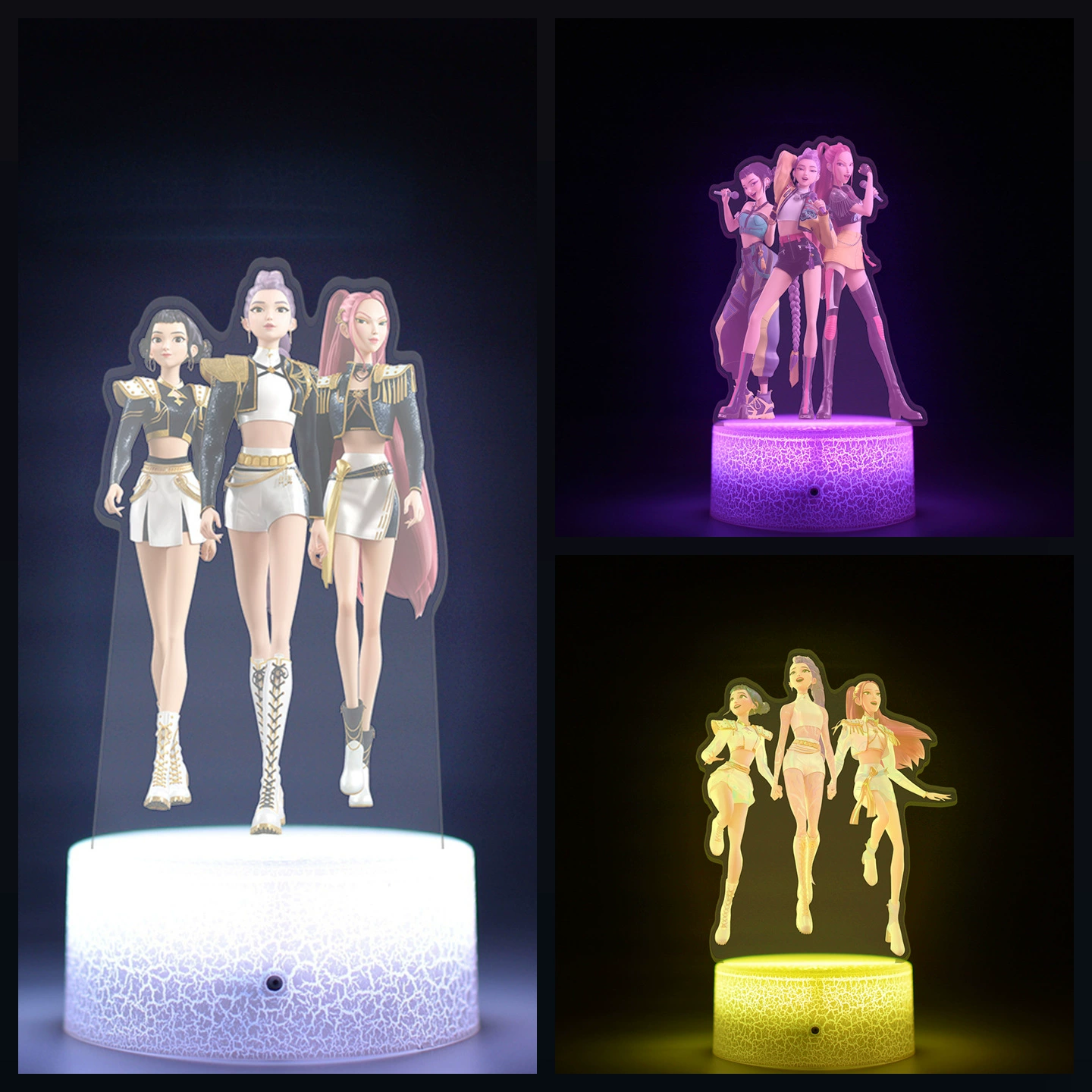 K-POP KPop Demon Hunters movie peripherals with internal printed remote control 16-color night light
