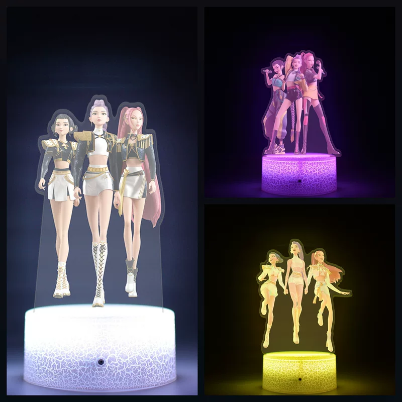 K-POP KPop Demon Hunters movie peripherals with internal printed remote control 16-color night light