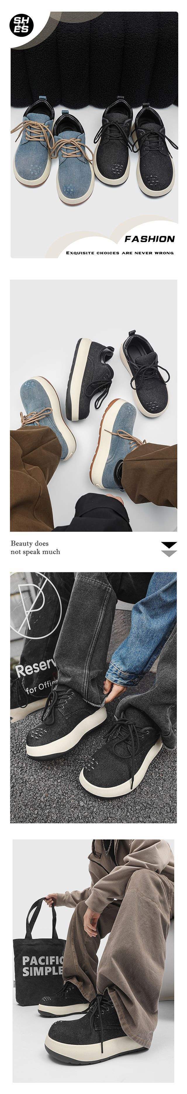 ShoeVault Herren New Q Leder Paris Derby Stilvolle süße dicke Sohle Big Toe Schuhe Höhe erhöhen koreanische Version vielseitig_voghion.com