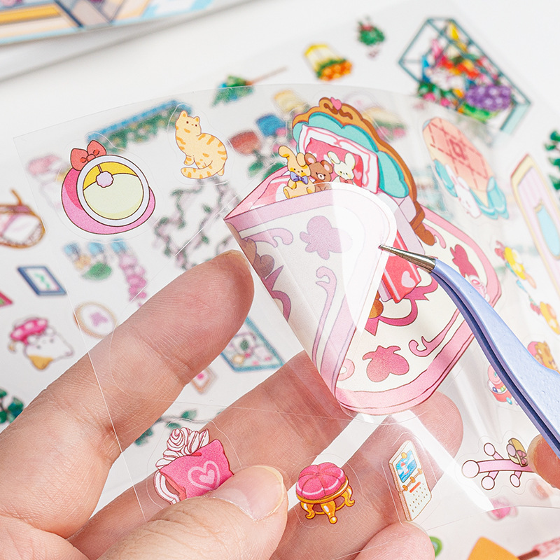 Fairy Tale Town 3D paisaje tridimensional pegatinas pet diy creativo miniatura dibujos animados contabilidad decoración escenas pegatinas de acertijo