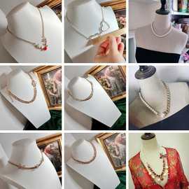 打包价按斤称孤品中古项链毛衣链女珍珠蝴蝶摆夜市摆摊直播饰品