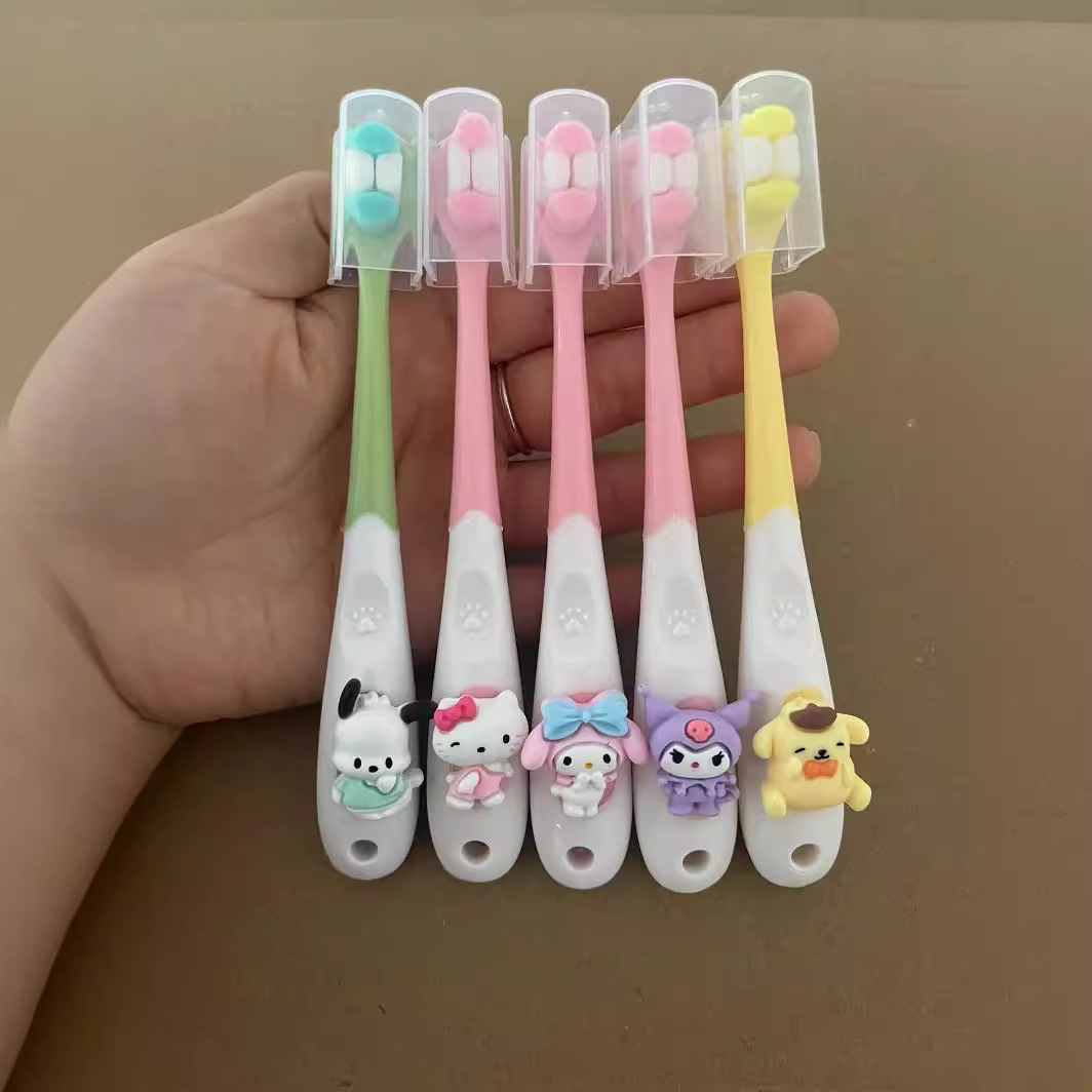 Cute Sanrio Children's Toothbrush 3-6-12 Years Old Beginner Children's Toothbrush Cartoon Yugui Dog Ultraman Soft Brush