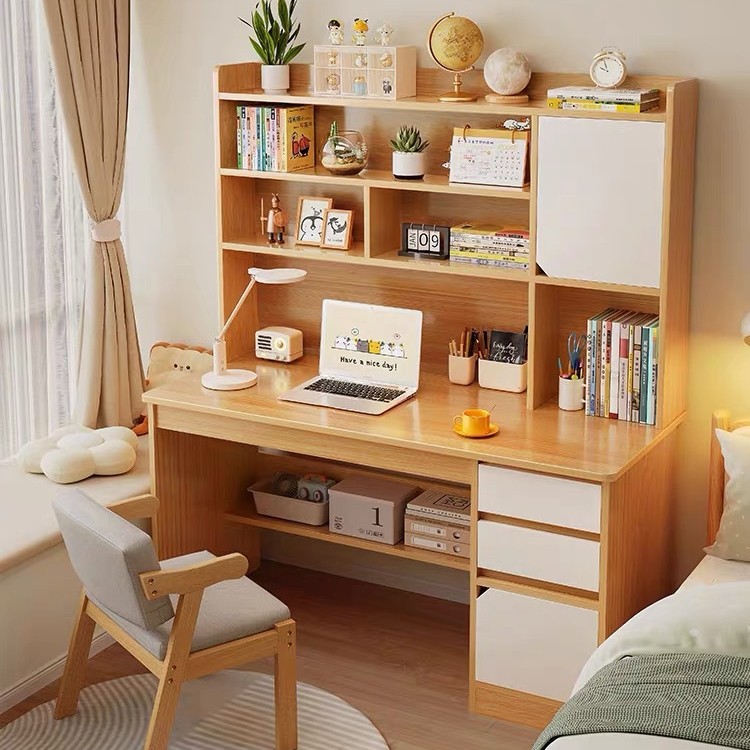 Desk and Bookshelf Integrated Bedroom Desk Home Desk Adult Writing Desk Junior High School Student Computer Desk