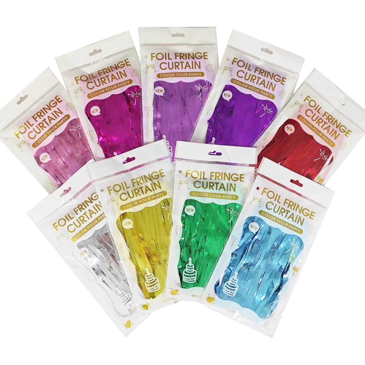 Decoración de la fiesta 1 * 2m cortina de seda de lluvia de cumpleaños accesorios de boda cortina brillante