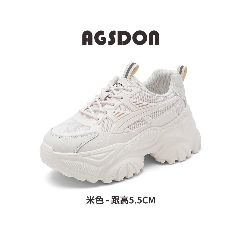 Augu Shi Deng zapatos de base gruesa para padres y mujeres 2026 nuevos zapatos de primavera pequeños zapatos blancos zapatos casuales ligeros y zapatos de algodón