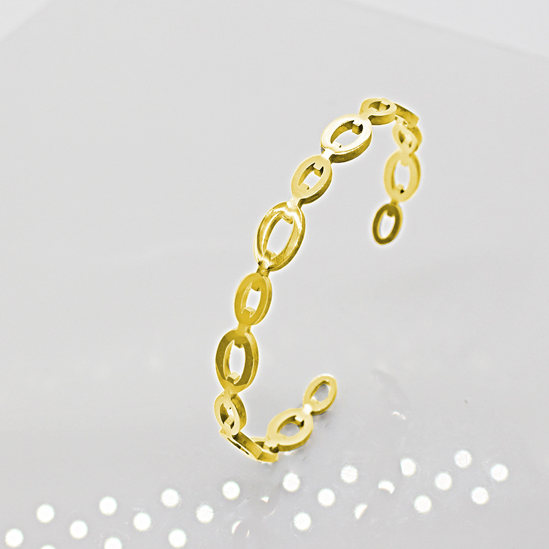 Retro Geometric Stainless Steel Plating Bangle 1 Piece