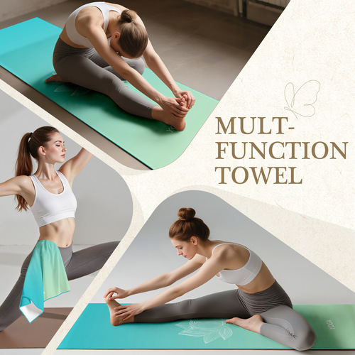 Yoga Mat Cover with Foot Cover - Anti-Slip Yoga Mat Towel, Odor-Blocking, Large Size Quick-Dry Bath Towel