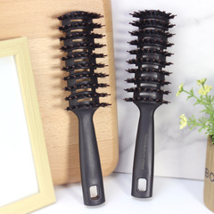 黒い豚のたてがみの9列の櫛ppのプラスチックの骨の櫛のたてがみの美容の櫛の形のまっすぐな髪のカールの櫛の男性の金