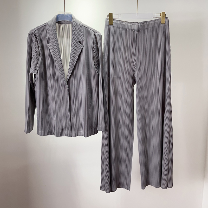 Miyake One Button Suit Jacket 2024 Autumn New High-end Pleated Fashion Commuter Slim-fit Slimming Outer Wear