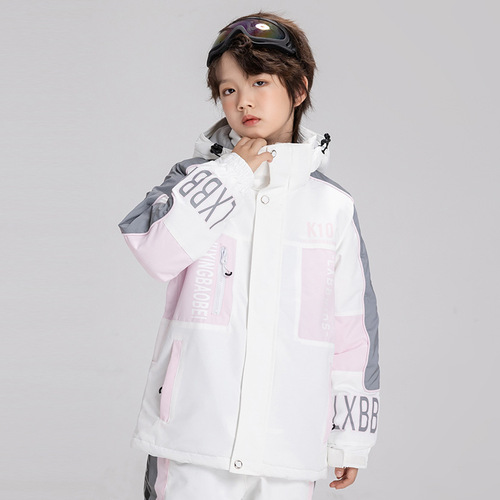 New children's ski suit for boys and girls, winter outdoor windproof and water-resistant, warm and thick ski jacket