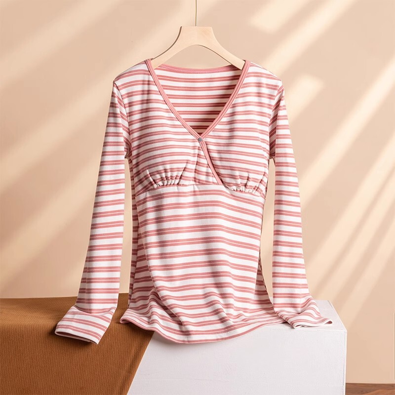 Autumn and winter new cotton large size confinement clothing maternity cross long sleeve top home clothing pajamas manufacturers Autumn and winter new cotton large size confinement clothing maternity cross long sleeve top home clothing pajamas manufacturers