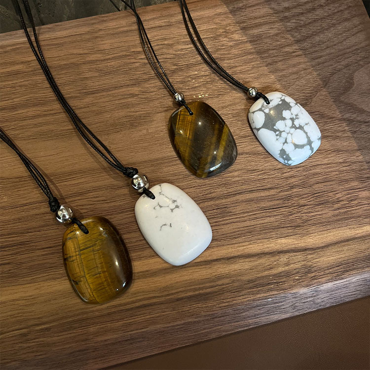 Organic square turquoise pendant