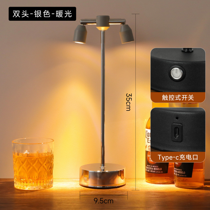 Lámpara de mesa de bar recargable al aire libre iluminación de ambiente de restaurante luz de noche luz de mercado nocturno faro de estand de atmósfera lámpara de mesa