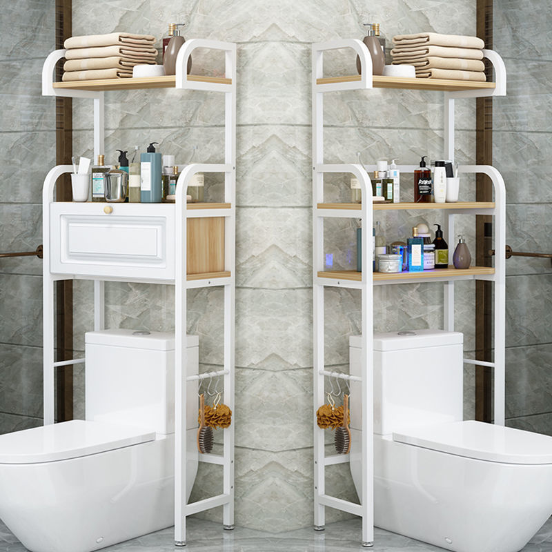 Smart Toilet Storage Rack Above the Bathroom Toilet Storage Cabinet Floor-Standing Bathroom High-End Three-Layer Shelf Without Drilling Holes