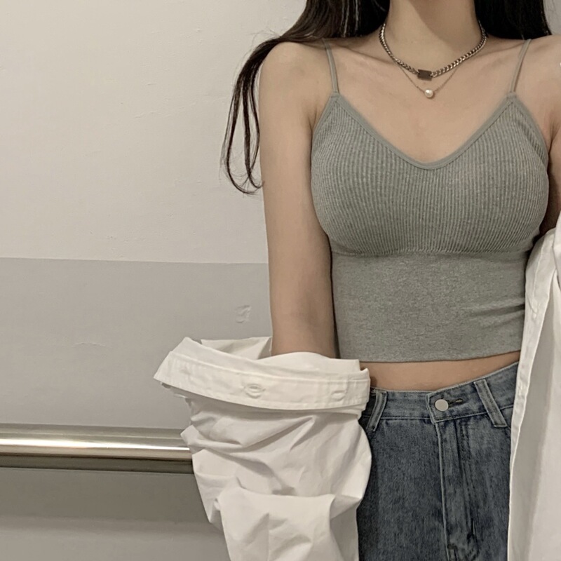 Women's Small Camisole with Chest Pad Comfortable Beautiful Back Sexy Slim Fit Inner Base Base Outer Thread Wrap Underwear for Women