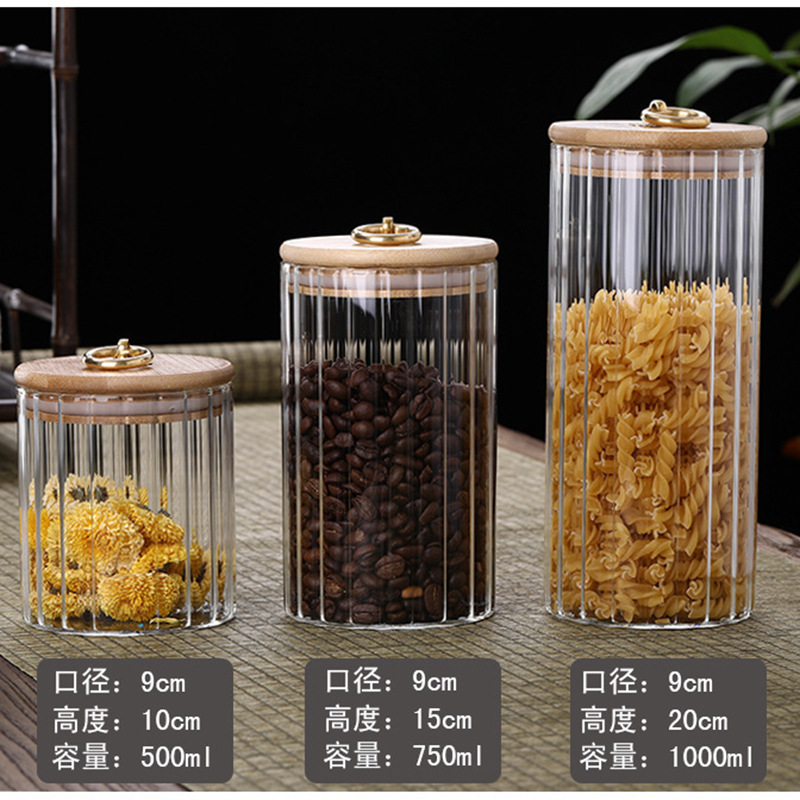 Frasco sellado de vidrio de alta temperatura resistente a la cocina tarro de almacenamiento transparente alcancía hogar gran té fruta seca almacenamiento de alimentos