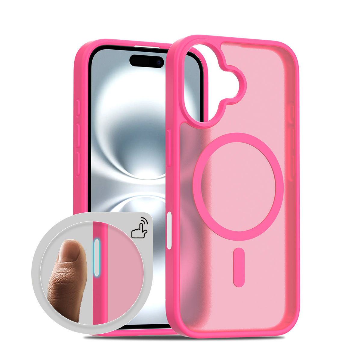 Ventas directas transfronterizas Apple iPhone16 absorción magnética de la piel dos en uno funda para teléfono móvil funda para botón táctil de la cámara