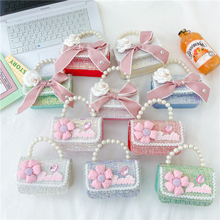 New Children's Bag Wholesale Cute Princess Handbag Small Flower Bow Accessories Bag All-match Girls' Crossbody Bag