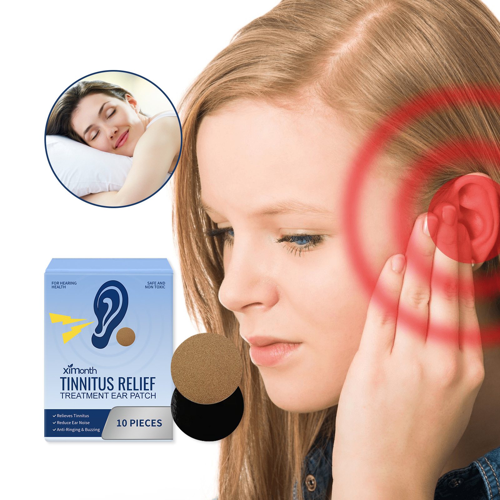 Ximonth Ear Care Patches for Daily Care of Ear Skin Discomfort, Moisturizing, Convenient and Easy-To-Use Care Patches