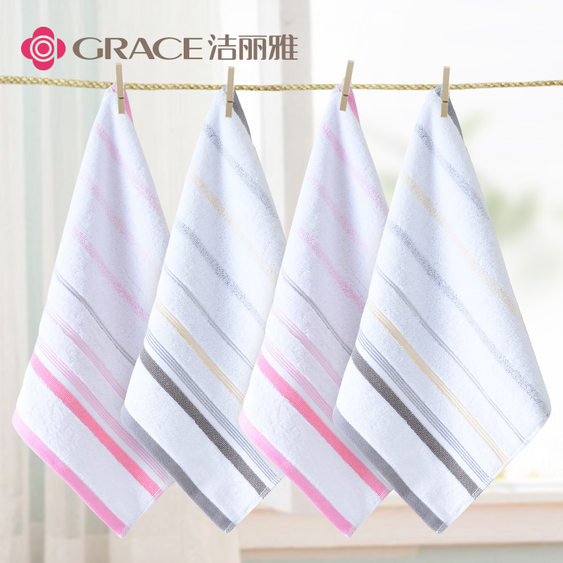 Jialiya pure cotton small square towel for face washing, pure cotton household absorbent children's kindergarten baby face small face towel soft