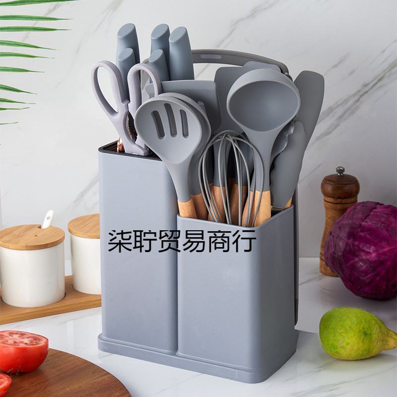 2025 新しいキッチン用品ツール収納バレルステンレス鋼ハンドルキッチン用品セットキッチンナイフ調理収納バレル|undefined