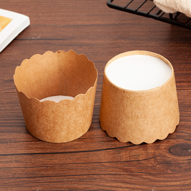 Taza de papel ondulada, taza de papel gruesa, taza de papel para pastel casero, taza de pastel al vapor, herramienta desechable para postre de punto occidental