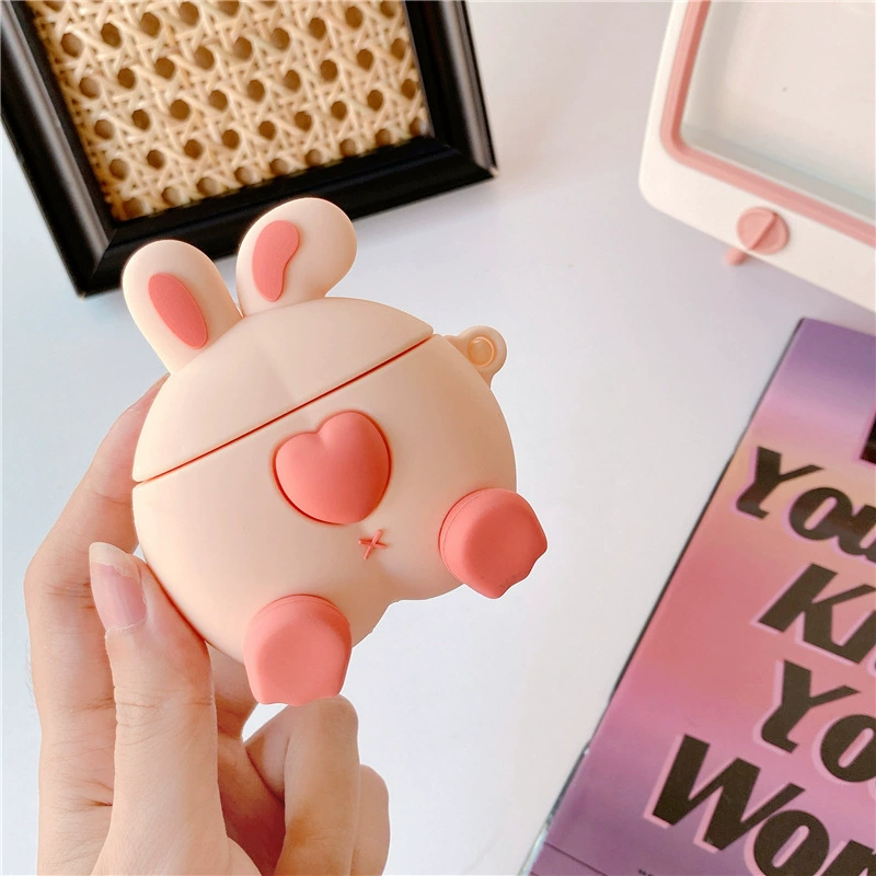 Rabbit butt AirPods Pro2/3 generation Apple Bluetooth wireless earphone case cute three-dimensional silicone case suitable Rabbit butt AirPods Pro2/3 generation Apple Bluetooth wireless earphone case cute three-dimensional silicone case suitable