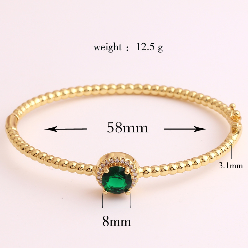 Fashion Geometric Copper Plating Zircon Bangle 1 Piece